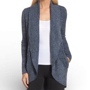 BAREFOOT DREAMS— CozyChic Lite Open Front Cardigan in Blue Sz Large